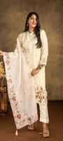 Cream Shimmer Salwar Suit Set - View 2