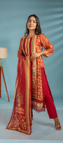 Maroon Shimmer Salwar Suit Set - View 1