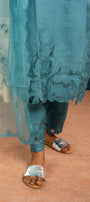 Bluish Grey Muslin Salwar Suit Set