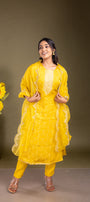 Bright Yellow Soft Silk Cotton Salwar Suit Set - View 1