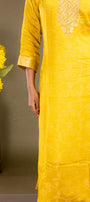 Bright Yellow Soft Silk Cotton Salwar Suit Set - View 4