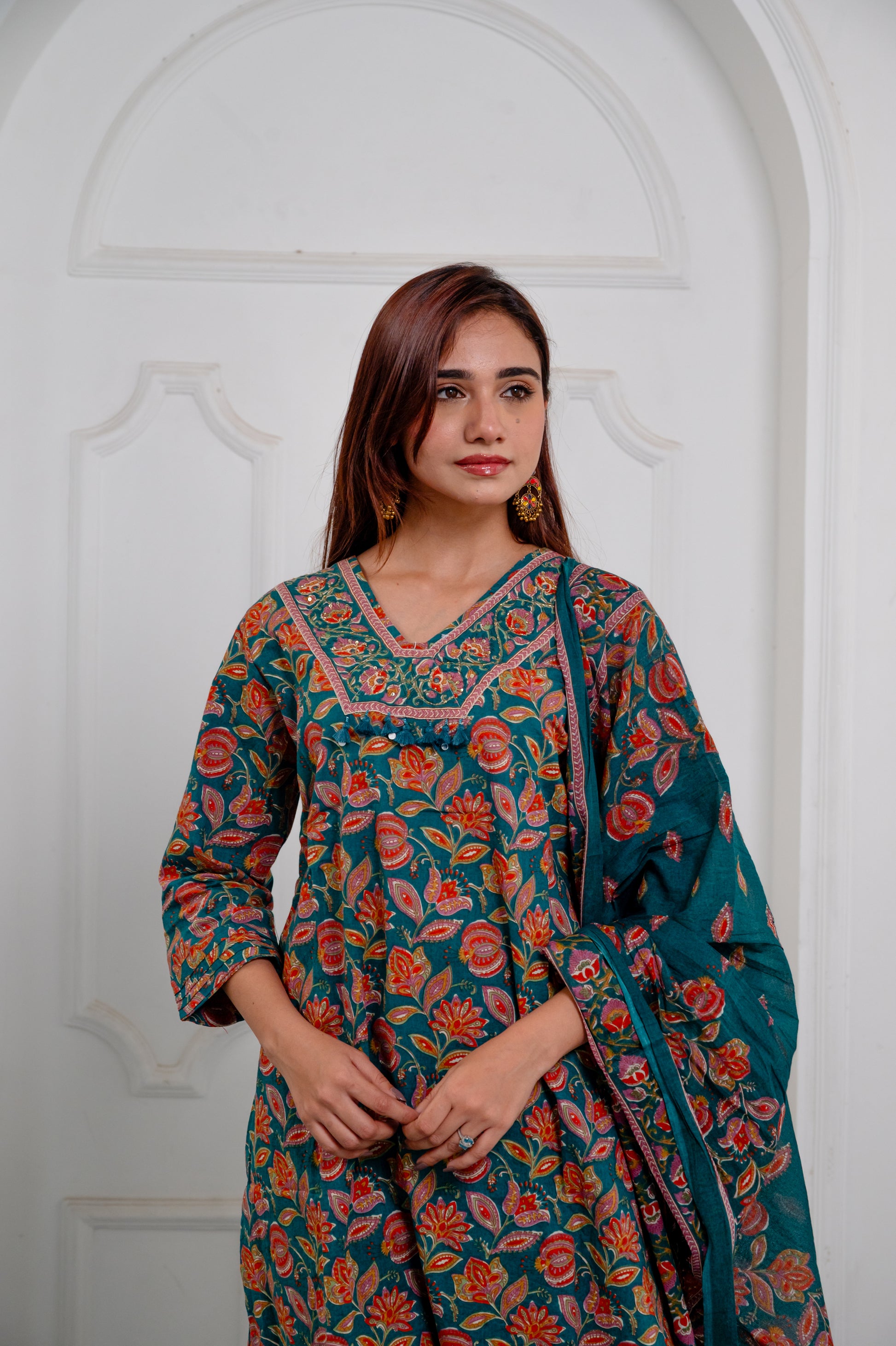 Deep Blue Cotton Suit Set