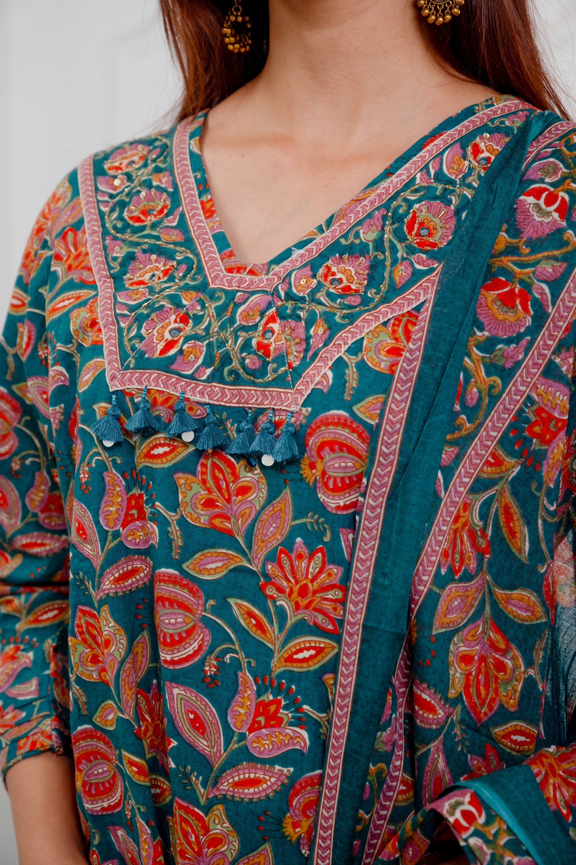 Deep Blue Cotton Suit Set
