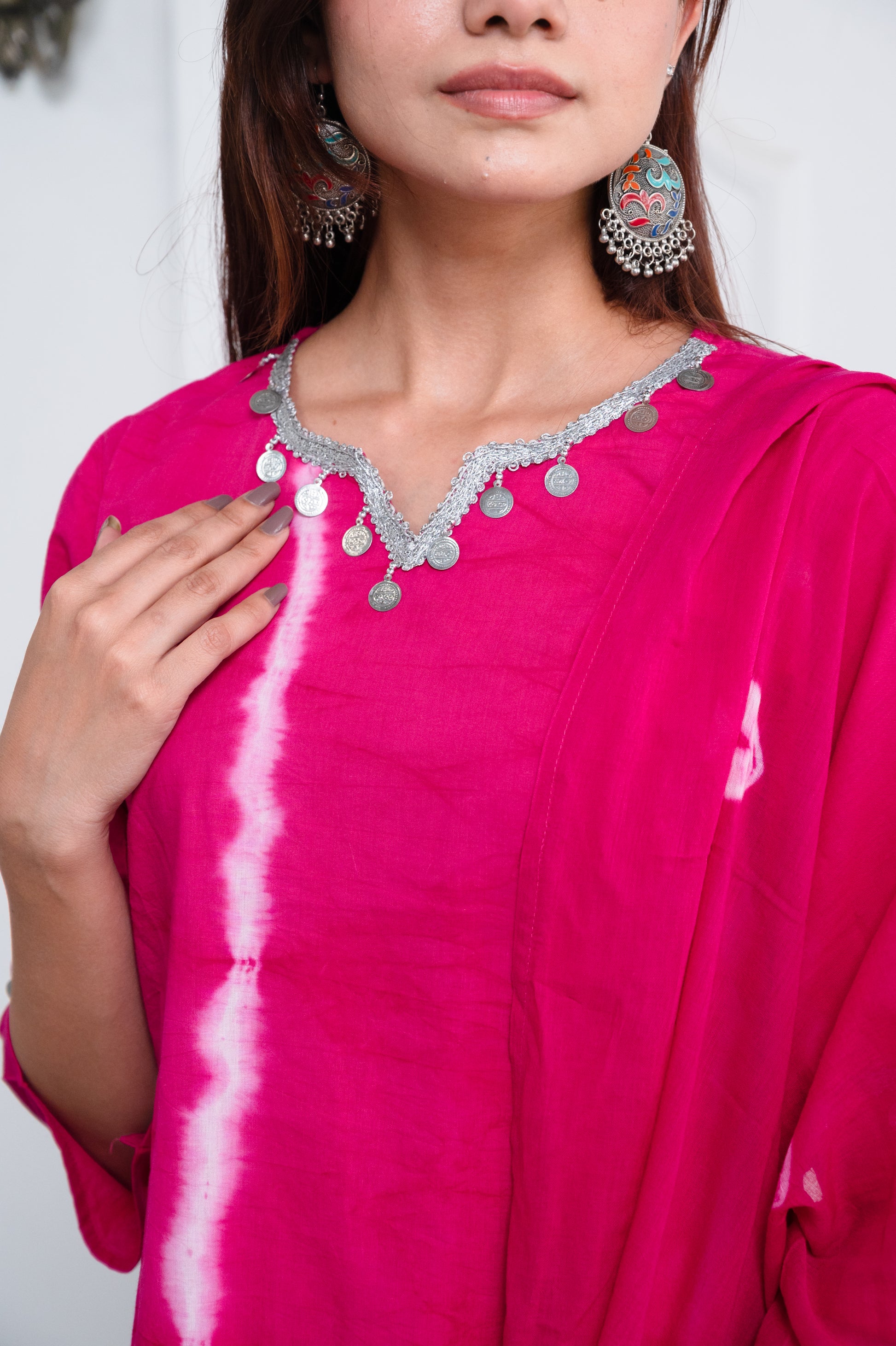 Pink Tie-Dye Cotton Suit Set